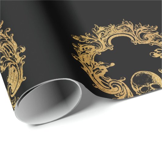 Gothic Glam Monogram Skull | Cadeaupapier (Rol Hoek)