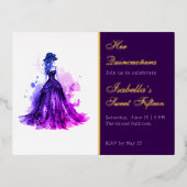Gothic Glam Quince Folie Uitnodiging Briefkaart (Voorkant)
