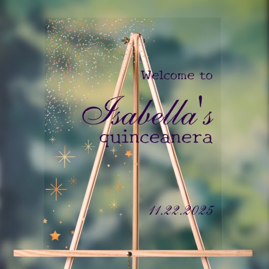 Gothic Glam Quince glitter paarse Acryl Teken Acryl Bord (Neutraal)