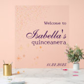 Gothic Glam Quince glitter paarse Acryl Teken Acryl Bord (Huwelijk)