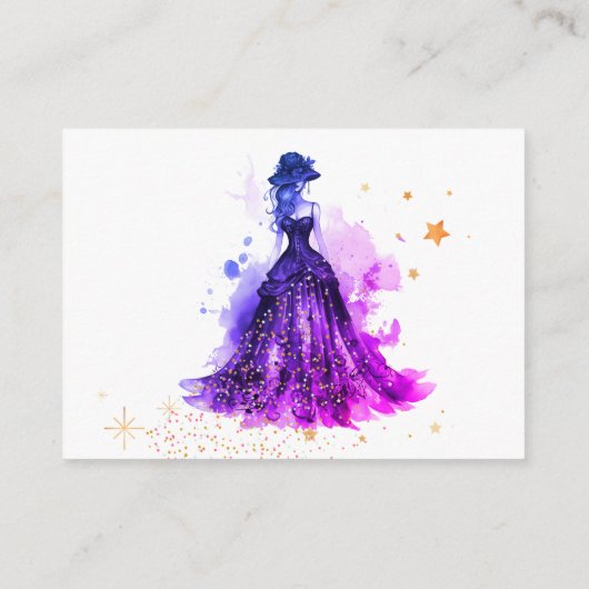 Gothic Glam Quince paarse behuizingskaart Informatiekaartje (Achterkant)