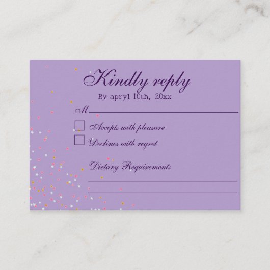 Gothic Glam Quince paarse behuizingskaart Informatiekaartje (Voorkant)