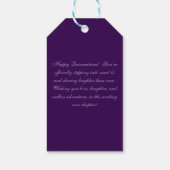 Gothic Glam Quince paarse jurk Cadeaulabel (Achterkant)