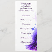 Gothic Glam Quince paarse programma Quinceañera Programmakaart (Voorkant)