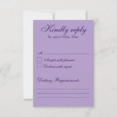 Gothic Glam Quince paarse RSVP kaart (Voorkant)