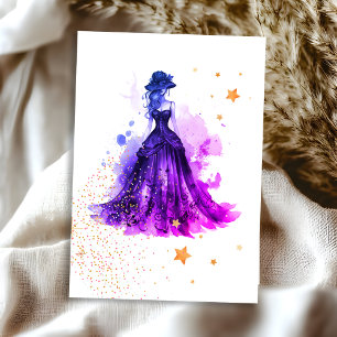 Gothic Glam Quince paarse RSVP kaart