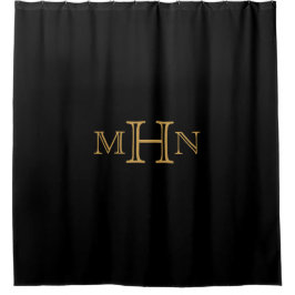 Gothic Glam | Schoengordijn | Monogram | Zwart Douchegordijn