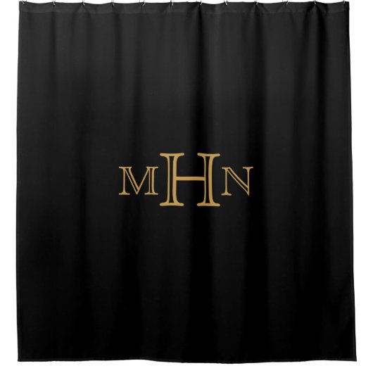 Gothic Glam | Schoengordijn | Monogram | Zwart Douchegordijn (Voorkant)