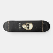 Gothic Glam Skull Black Waterverf Gepersonaliseerd Persoonlijk Skateboard (Horizontaal)