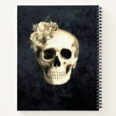 Gothic Glam Skull White Roses gepersonaliseerd Notitieboek (Achterkant)