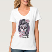 Gothic glam suikerschedel t-shirt (Voorkant)