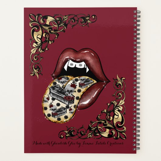 Gothic Glam Tongue Out Planner (Achterkant)