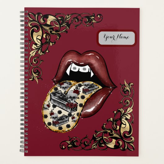 Gothic Glam Tongue Out Planner (Voorkant)