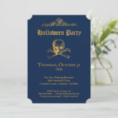 gothic glam | Uitnodigingen | Donker Blauw (Staand voorkant)