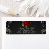 Gothic Glamor Red Rose Black Ornamental Glam Etiket (Insitu)