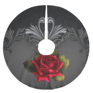 Gothic Glamor Red Rose Black Ornamental Glam Kerstboom Rok