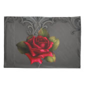 Gothic Glamor Red Rose Black Ornamental Glam Kussensloop (Achterkant)