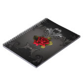 Gothic Glamor Red Rose Black Ornamental Glam Notitieboek (Linkerzijde)