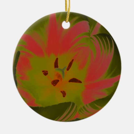 Gothic Gloomy Red Tulip Aangepaste verjaardag Keramisch Ornament (Voorkant)