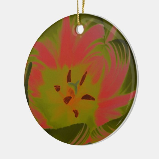 Gothic Gloomy Red Tulip Aangepaste verjaardag Keramisch Ornament (Links)