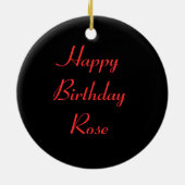 Gothic Gloomy Red Tulip Aangepaste verjaardag Keramisch Ornament (Achterkant)