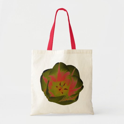 Gothic Gloomy Red Tulip Budget Canvas tas (Voorkant)