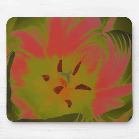 Gothic Gloomy Red Tulip Mousepad Muismat (Voorkant)