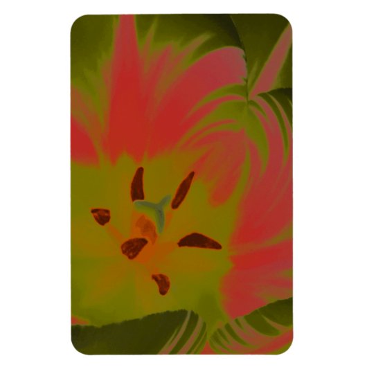 Gothic Gloomy Red Tulip Premium Magnet Magneet (Verticaal)