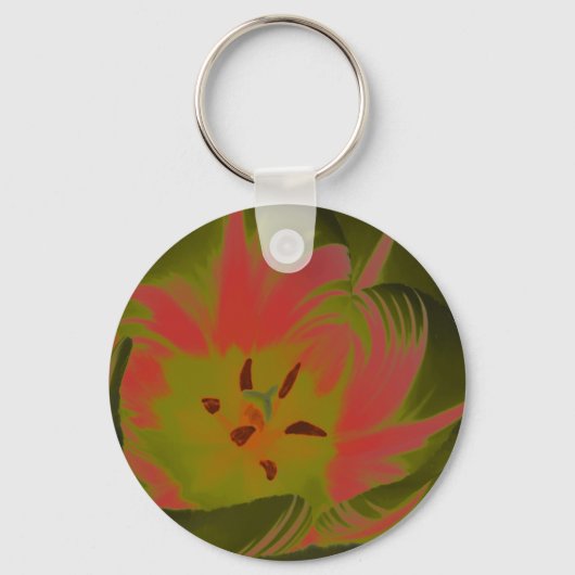 Gothic Gloomy Red Tulip Sleutelhanger (Voorkant)