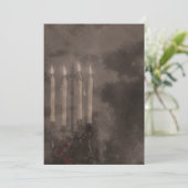 Gothic Glow Candle Light Rozen Weddenschap Kaart (Staand voorkant)