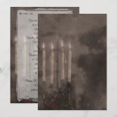 Gothic Glow Candle Light Rozen Weddenschap Kaart (Voorkant / Achterkant)