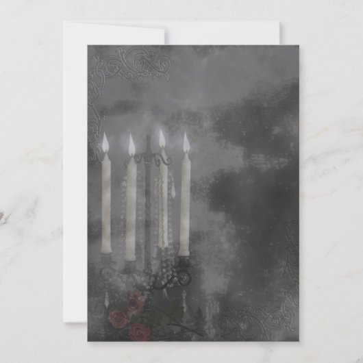 Gothic Glow Candle Light Rozen Weddenschap set Kaart (Voorkant)