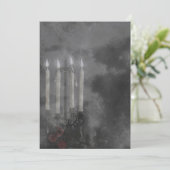 Gothic Glow Candle Light Rozen Weddenschap set Kaart (Staand voorkant)