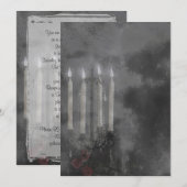 Gothic Glow Candle Light Rozen Weddenschap set Kaart (Voorkant / Achterkant)