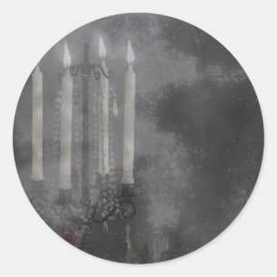 Gothic Glow Candle Light Rozen Weddenschap set Ronde Sticker