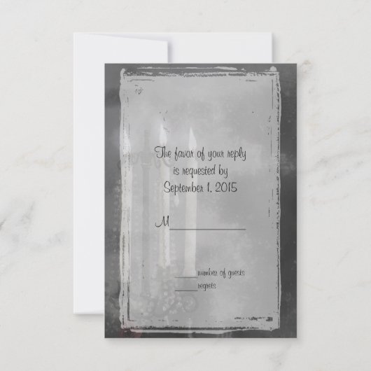 Gothic Glow Candle Light Rozen Weddenschap set RSVP Kaartje (Achterkant)