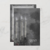Gothic Glow Candle Light Rozen Weddenschap set RSVP Kaartje (Voorkant / Achterkant)