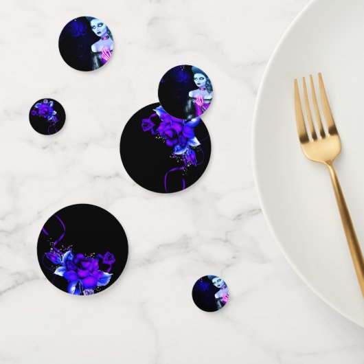 Gothic Glow Skeleton Skull Girl Halloween Party Confetti (Groep)