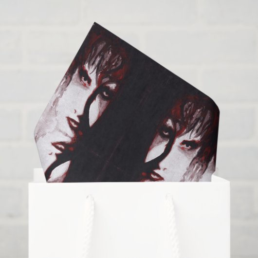 Gothic God Post Punk Goth Music Man Portrait Art Tissuepapier (Cadeauzakje)