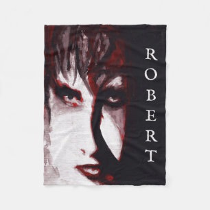 Gothic God Post Punk Goth Muziek Man Portret Kunst Fleece Deken