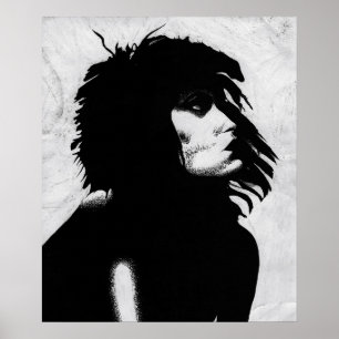 Gothic Goddess Portret Original Art Poster Print