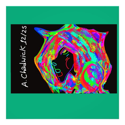 Gothic Goddess with Horned Headdress Foto Afdruk (Voorkant)