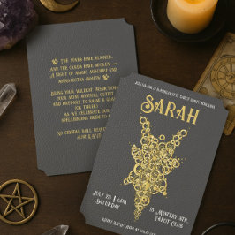 Gothic Gold Bachelorette Tarot Party Uitnodiging