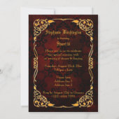 Gothic Gold Framed Sweet 16 Kaart (Achterkant)