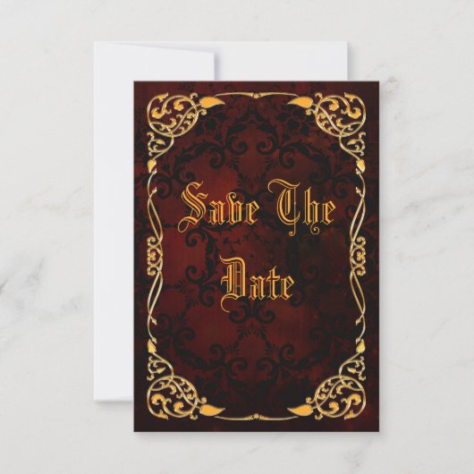 Gothic Gold omgeven 40e verjaardag, behalve de dat Save The Date (Voorkant)