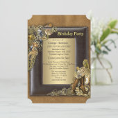Gothic - Gold Steampunk Birthday Party Kaart (Staand voorkant)