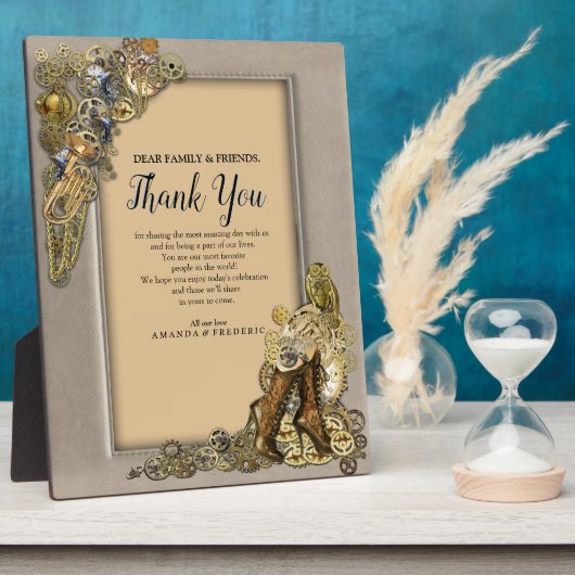 Gothic-Gold Steampunk Hartelijk dank voor het lere Fotoplaat (Zijkant)