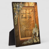 Gothic-Gold Steampunk Weddenschap op leer Fotoplaat (Zijkant)