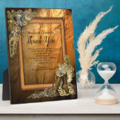 Gothic-Gold Steampunk Weddenschap op leer Fotoplaat (Zijkant)