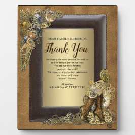 Gothic-Gold Steampunk Weddenschap op Suede Fotoplaat